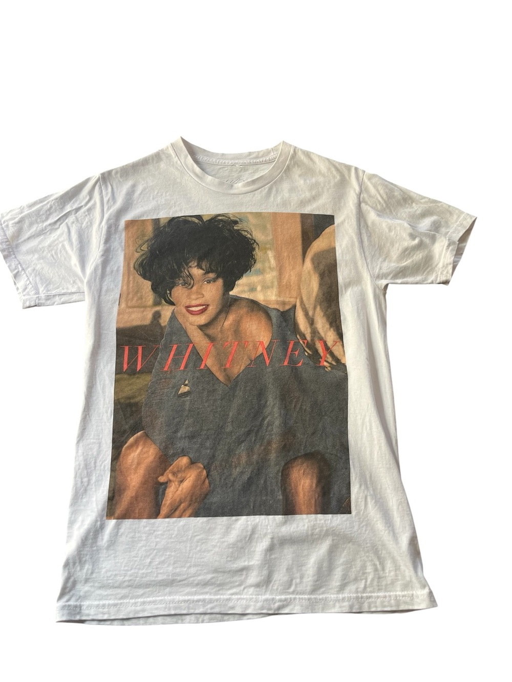 Whitney Houston Graphic Tee White Size Small Music T-Shirt